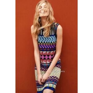 Anthropologie Aldomartins Mosaic Jackie Knit Sleeveless Sweater Dress Size 10